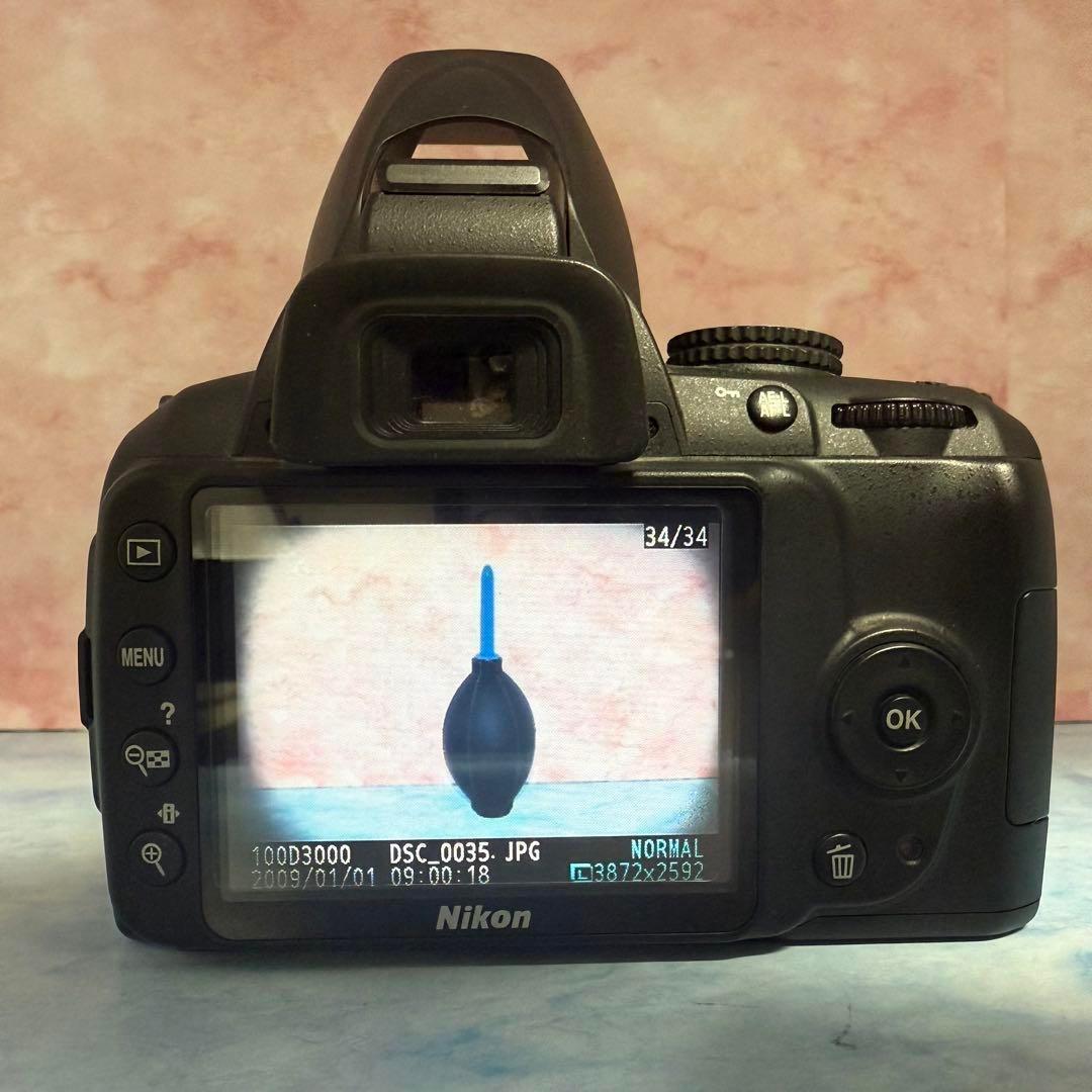 ニコン D3000★実用品★一眼レフカメラ★手ぶれ補正Wレンズのおすすめ品！