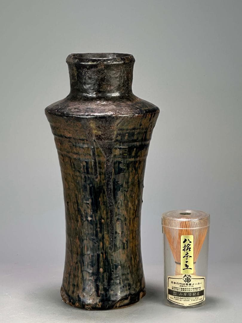 UM5-3華道具　天目花瓶　時代花瓶　花器　唐物