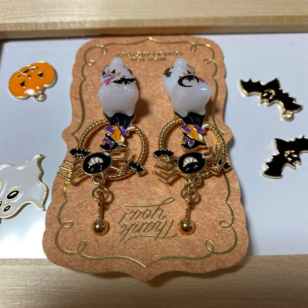 ☆スパイダーとハロウィン猫ちゃんイヤリング☆