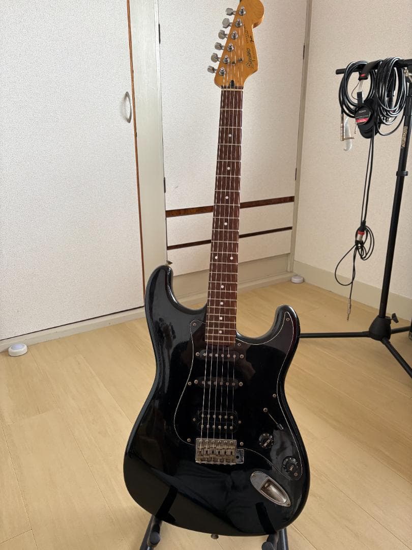 Eシリアル 日本製 Squier Fender ストラト 金ロゴ フジゲン期