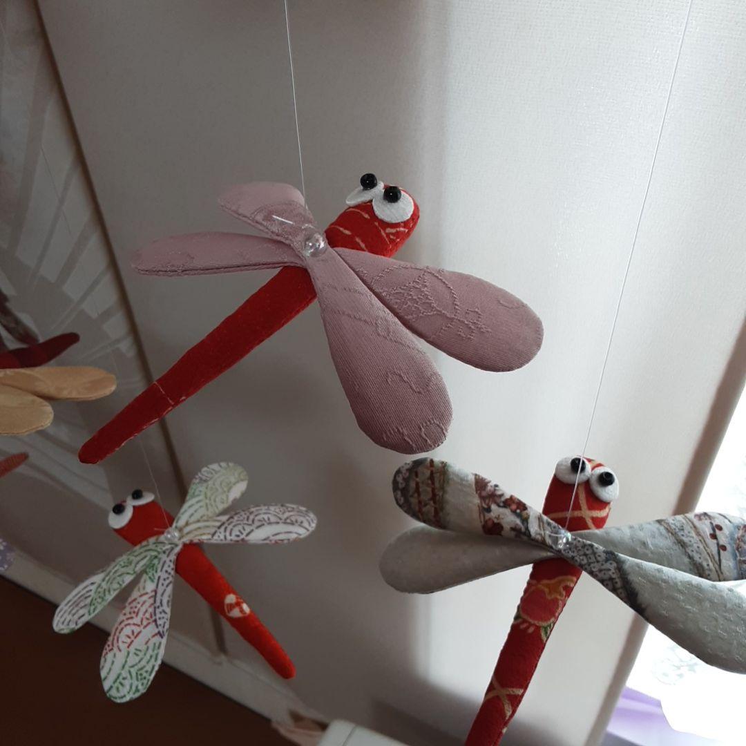 赤トンボの吊るし飾り☆ちりめん細工