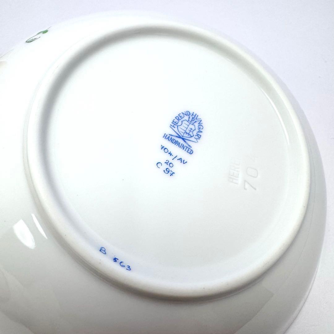 新品未使用 Herend ヘレンド アポニーグリーン フルーツボウル 2枚 共箱