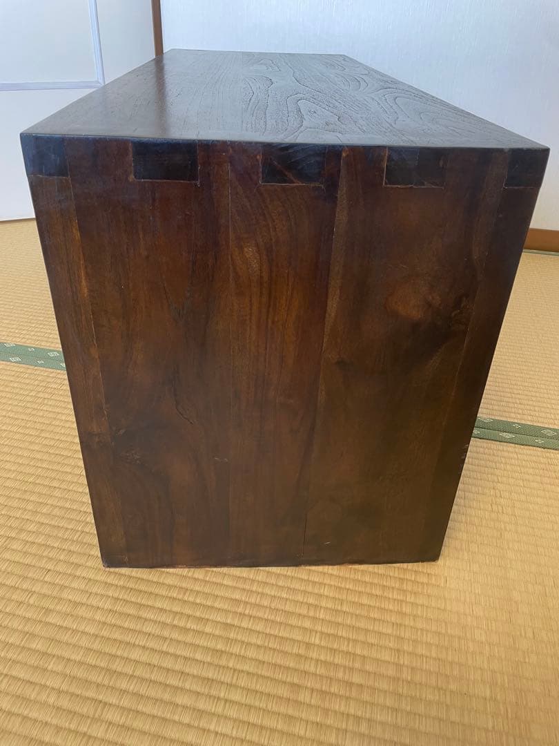 アジアン家具 ローボード 100cm 無垢風 4段引出し