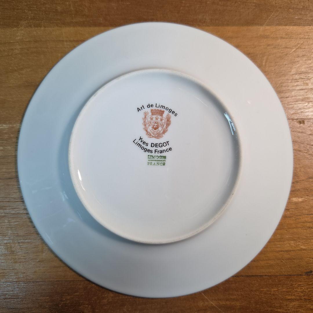 美品 リモージュ Yves DEGOT ソーサー 6枚セット 15cm 金彩 緑