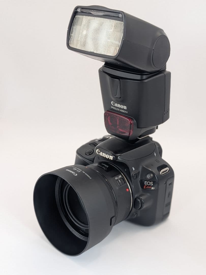 極美品◆世界最軽量◆Canon EOS Kiss X7 高性能ストロボ 単焦点付
