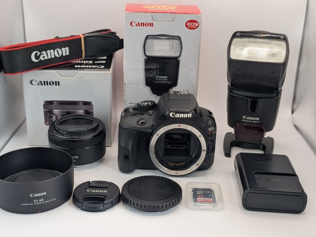 極美品◆世界最軽量◆Canon EOS Kiss X7 高性能ストロボ 単焦点付