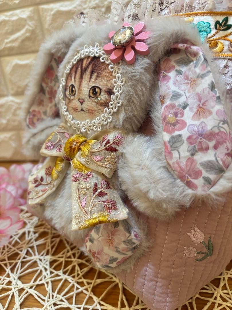 ね*】様 コヤンイサムチョン　イブル刺繍キルト&リバティ&インド刺繍リボンバッグ