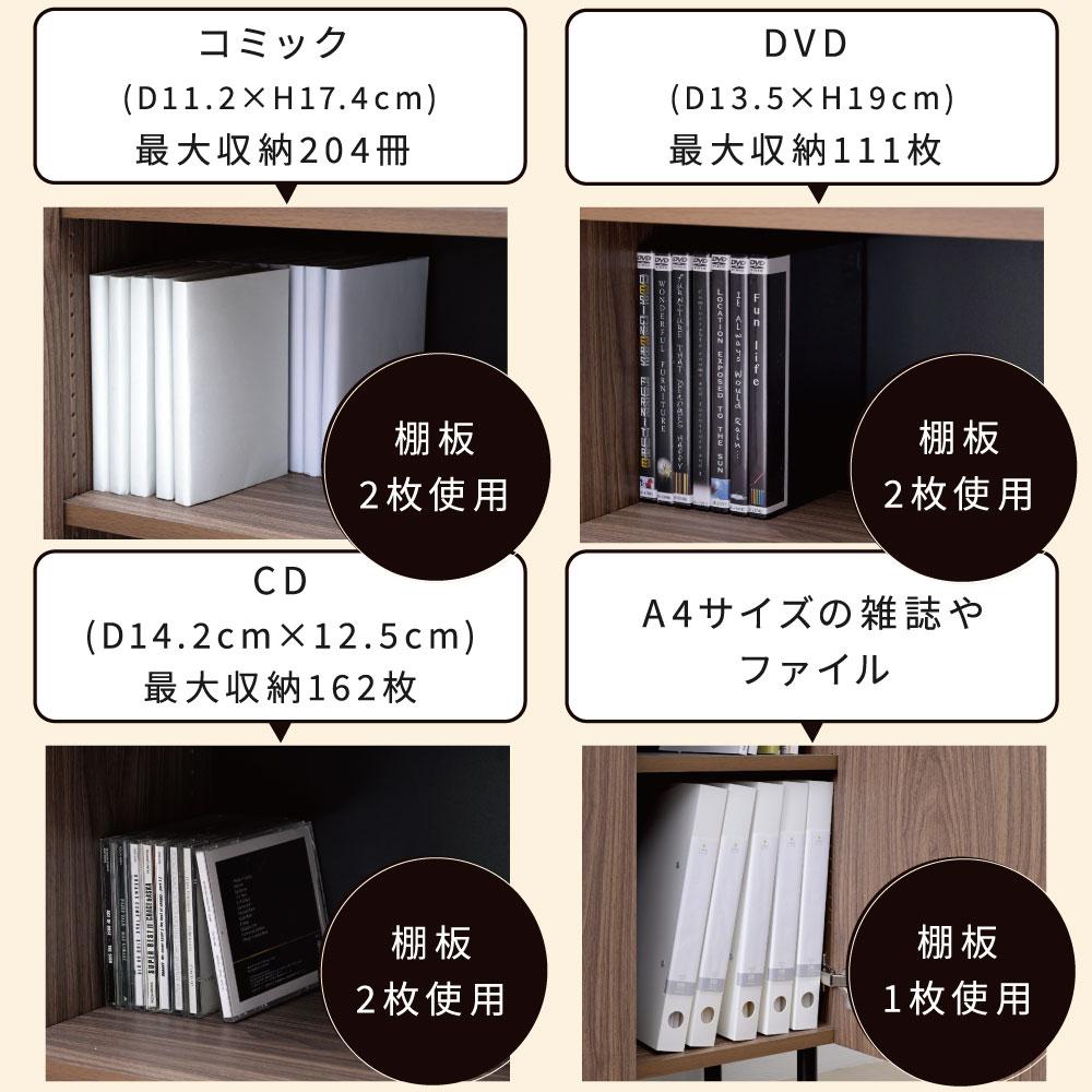 開店記念セール！！ 扉付きコミック本棚　ハイタイプ　幅60