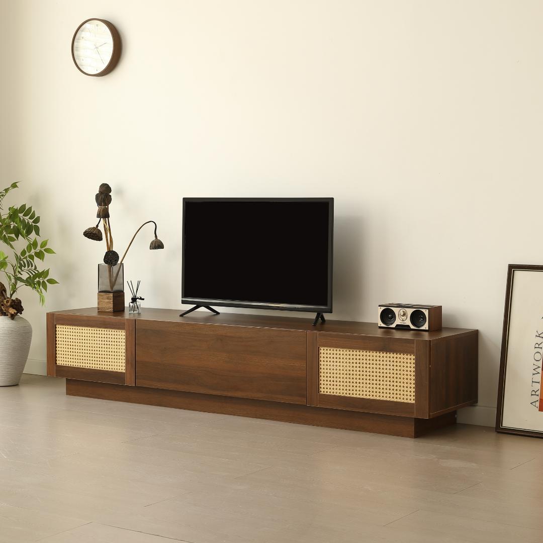タイムセール！ラダン風テレビ台　引き出し収納　ロータイプ　BROWN