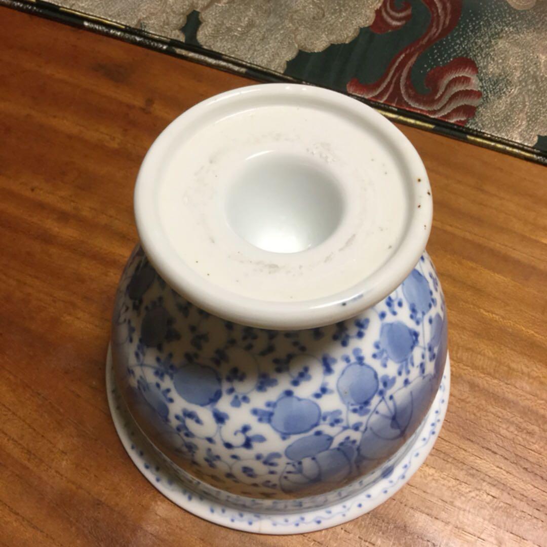 601 古伊万里 盃洗 微塵唐草 桐の花紋様 1客