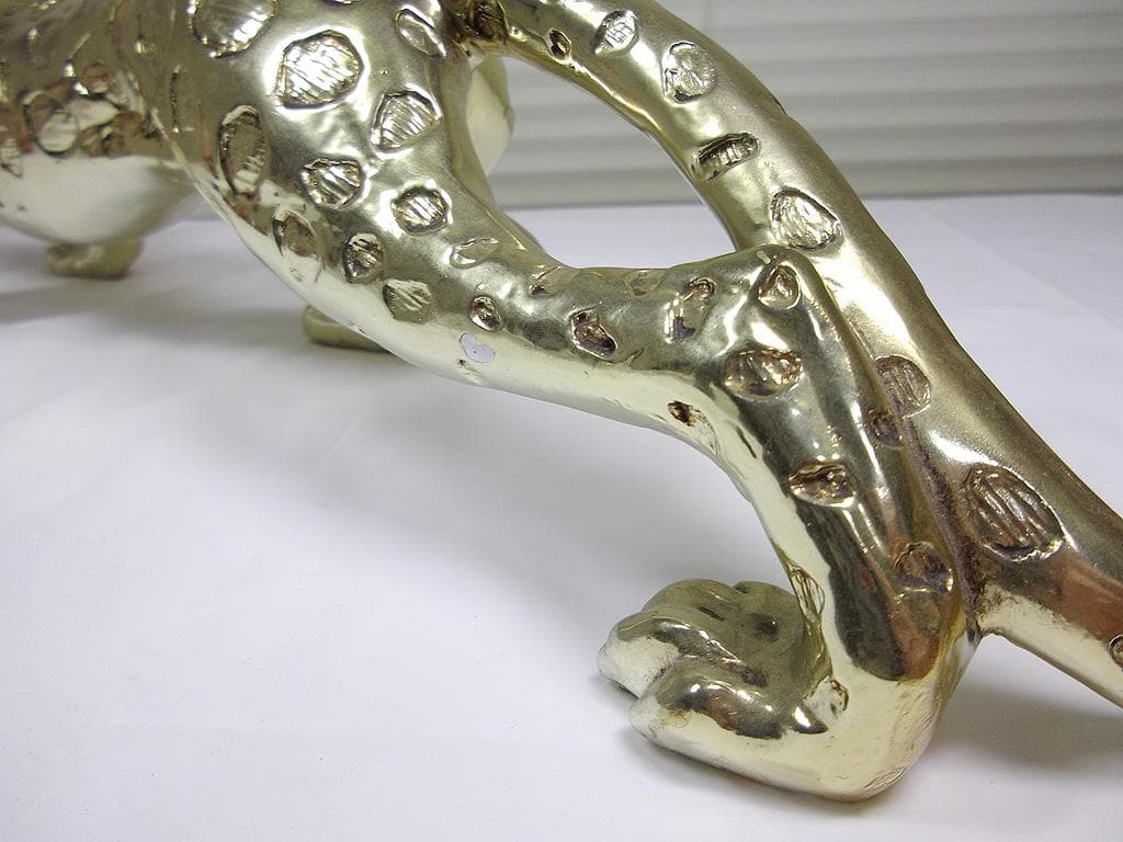 全長60cm　ジャガー　豹　ヒョウ　置物 ゴールド フィギュア パンサー