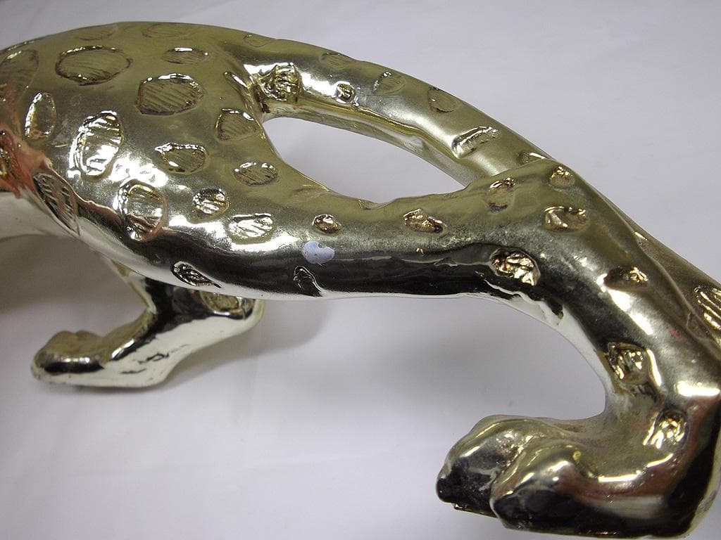全長60cm　ジャガー　豹　ヒョウ　置物 ゴールド フィギュア パンサー