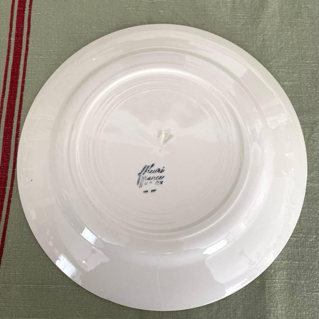 フランスアンティーククレイユモントロー HBCM プレートfreuriセット