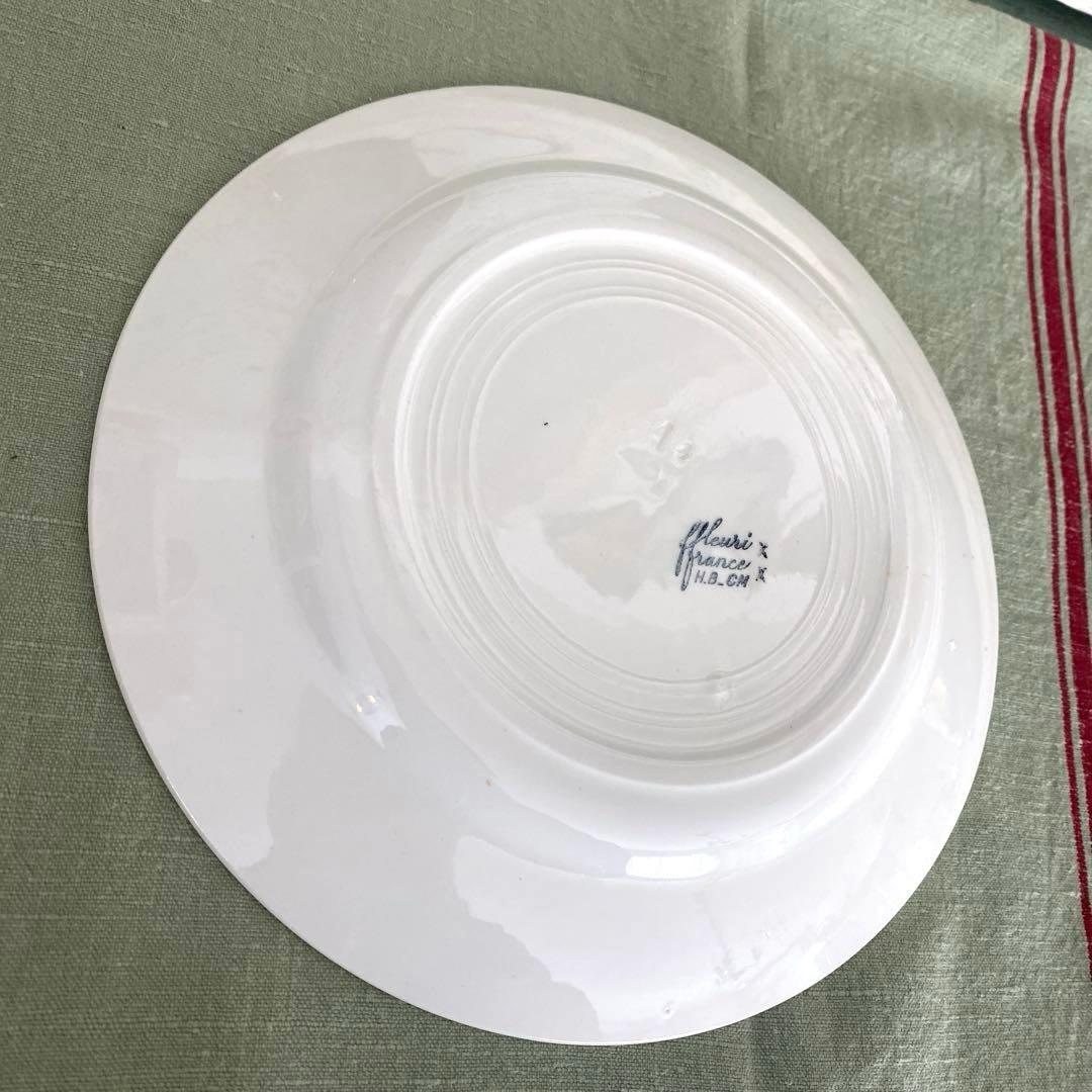 フランスアンティーククレイユモントロー HBCM プレートfreuriセット