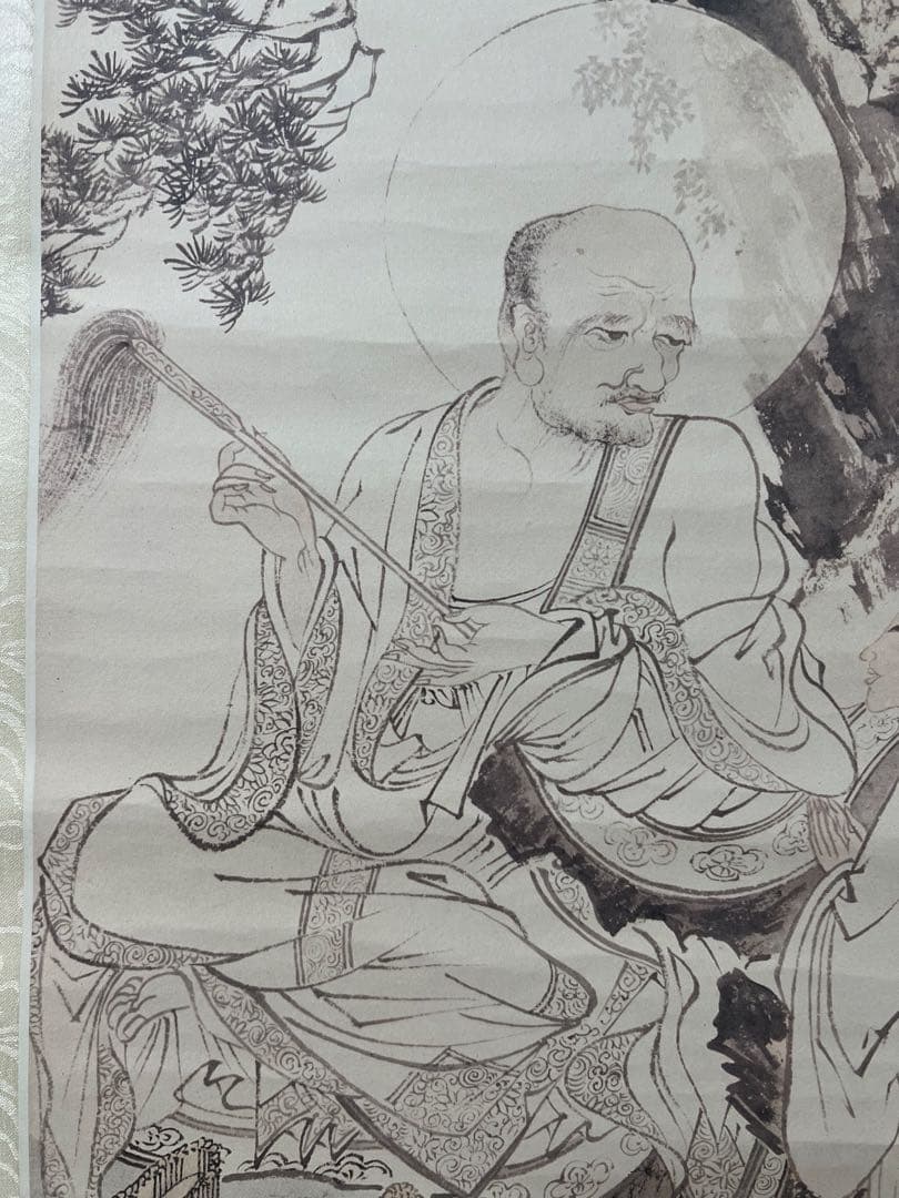 複製／中国画／掛け軸　溥心畬（溥濡）［羅漢図］紙本　印刷 送料込み！