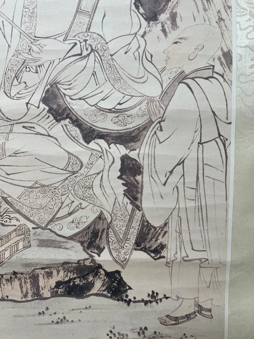 複製／中国画／掛け軸　溥心畬（溥濡）［羅漢図］紙本　印刷 送料込み！