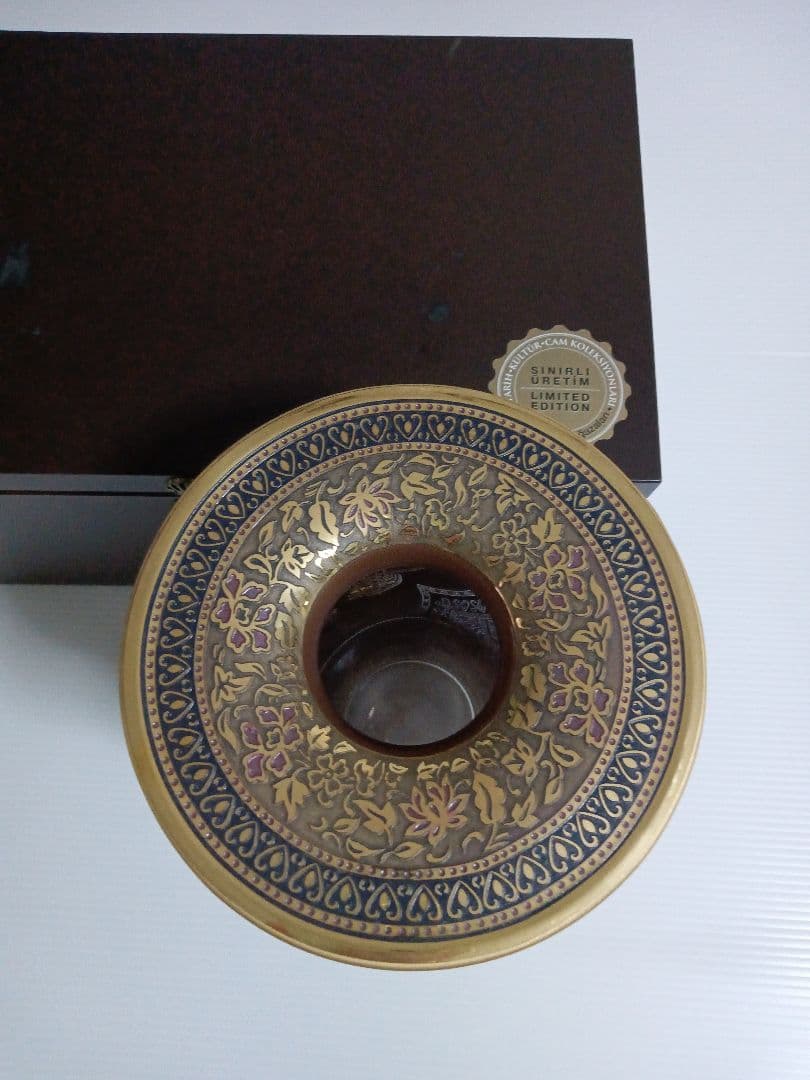 金色と茶色の装飾フラワーベース(ビンテージ)