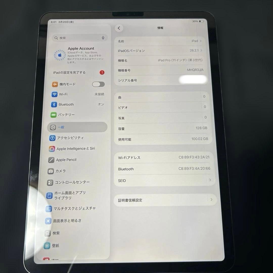 【おまけ付】 iPad Pro 11インチ 第3世代 MHQR3J/A