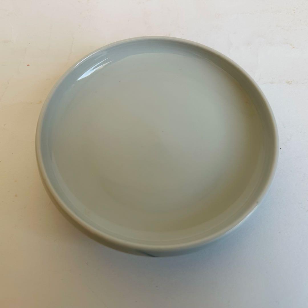 【未使用】清水焼 陶器 染付 山水 瑞昭 蓋付き 茶碗蒸し 煮物椀 小皿 5客揃