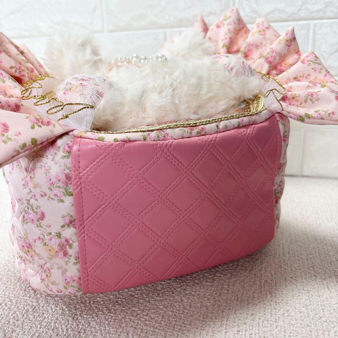 コヤンイサムチョン　ハンドメイド　ころりんバッグ（大）花柄　ルミちゃん　うさぎ