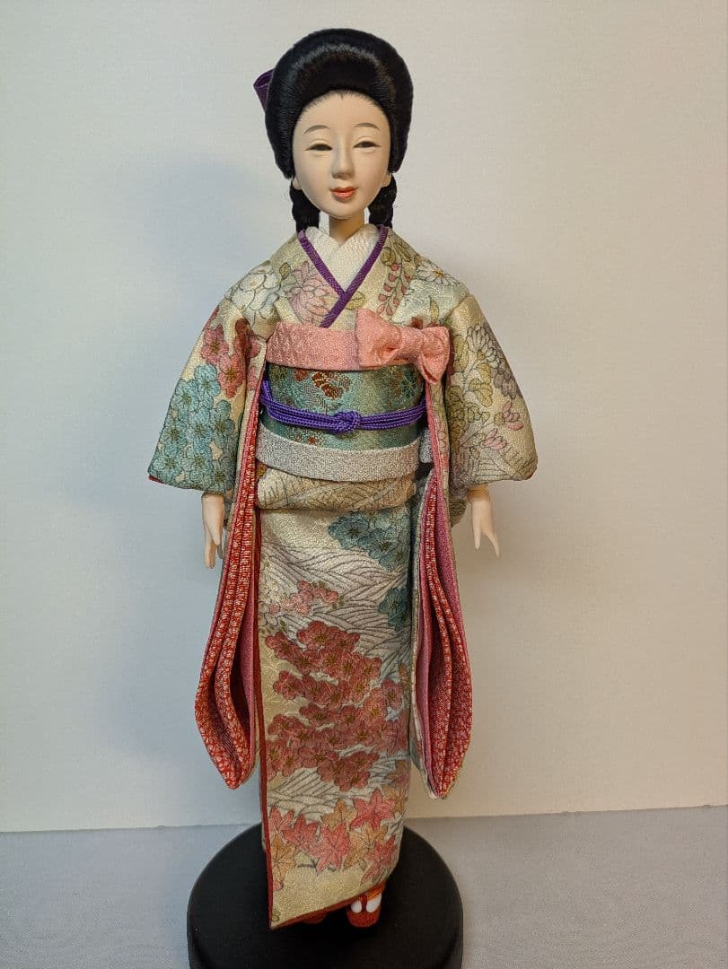 手縫い着物　花柄友禅振袖とケープ　1/6ドール、ジェニー、momoko用