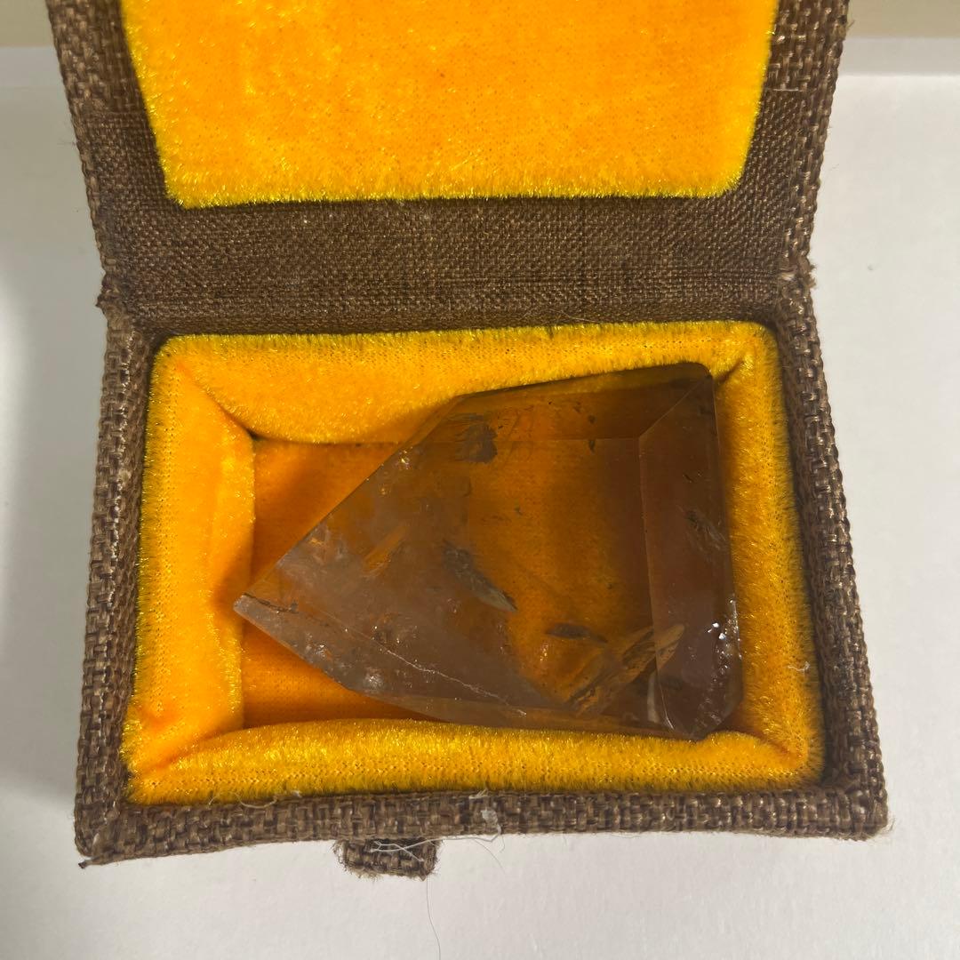 【天然石】スモーキー(ゼウス)シトリンクォーツ 専用箱付き 79g