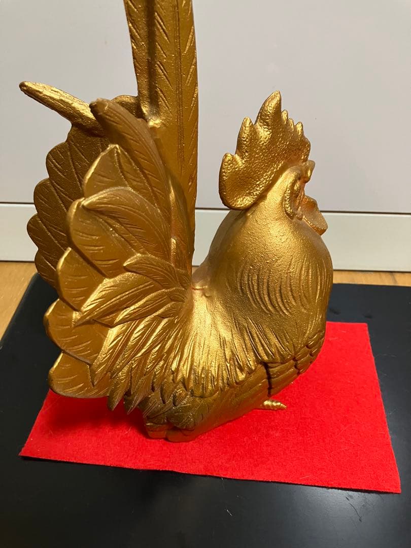 環水 銘入 金色酉置物 高さ28cm 重量3kg 鋳造 開運 商売繁盛 縁起物
