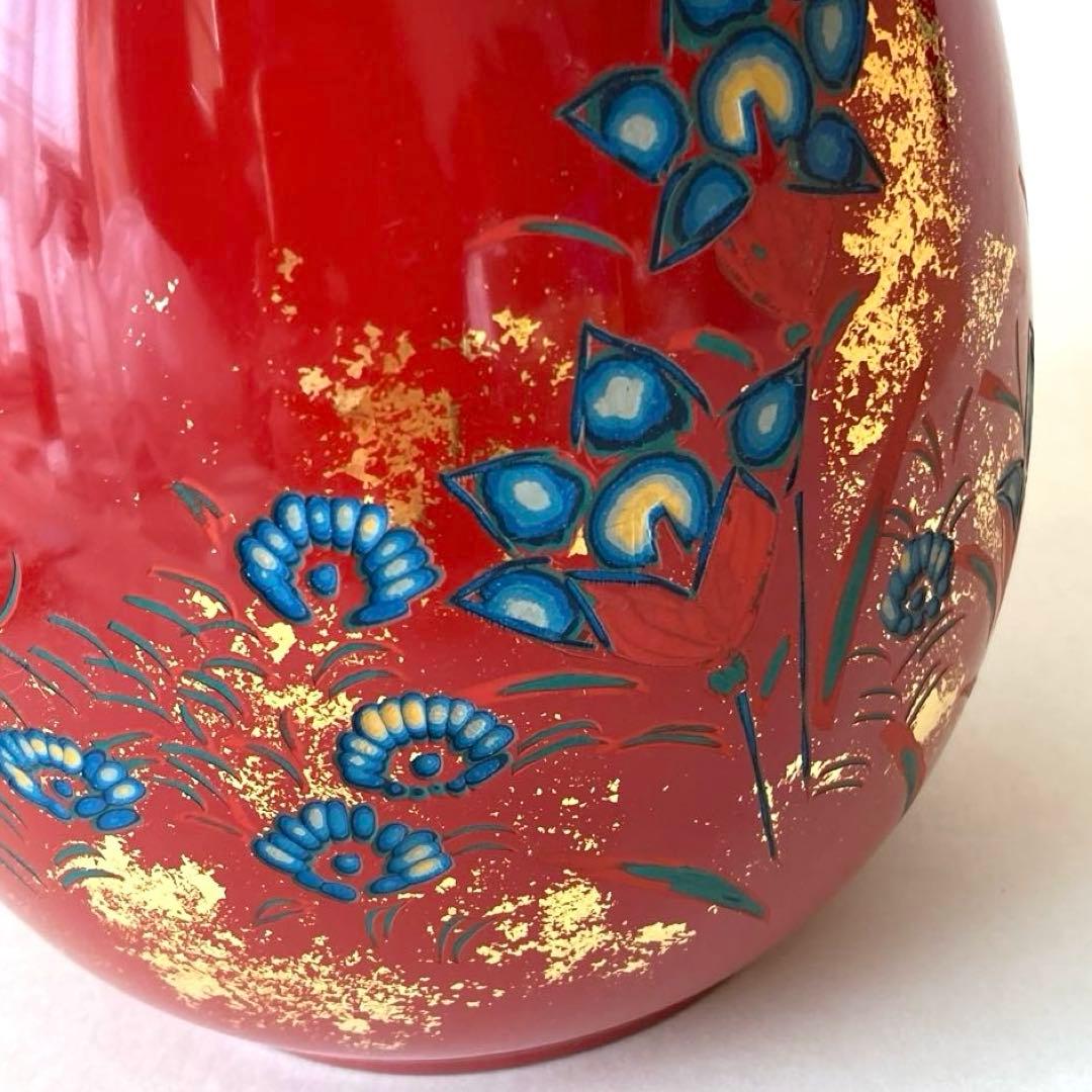 漆芸家 佐々木賢治 彫漆 飾花瓶 花器