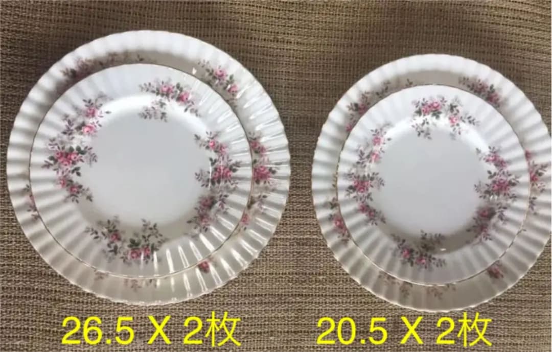   LAVENDER ROSE プレート　大小4枚セット