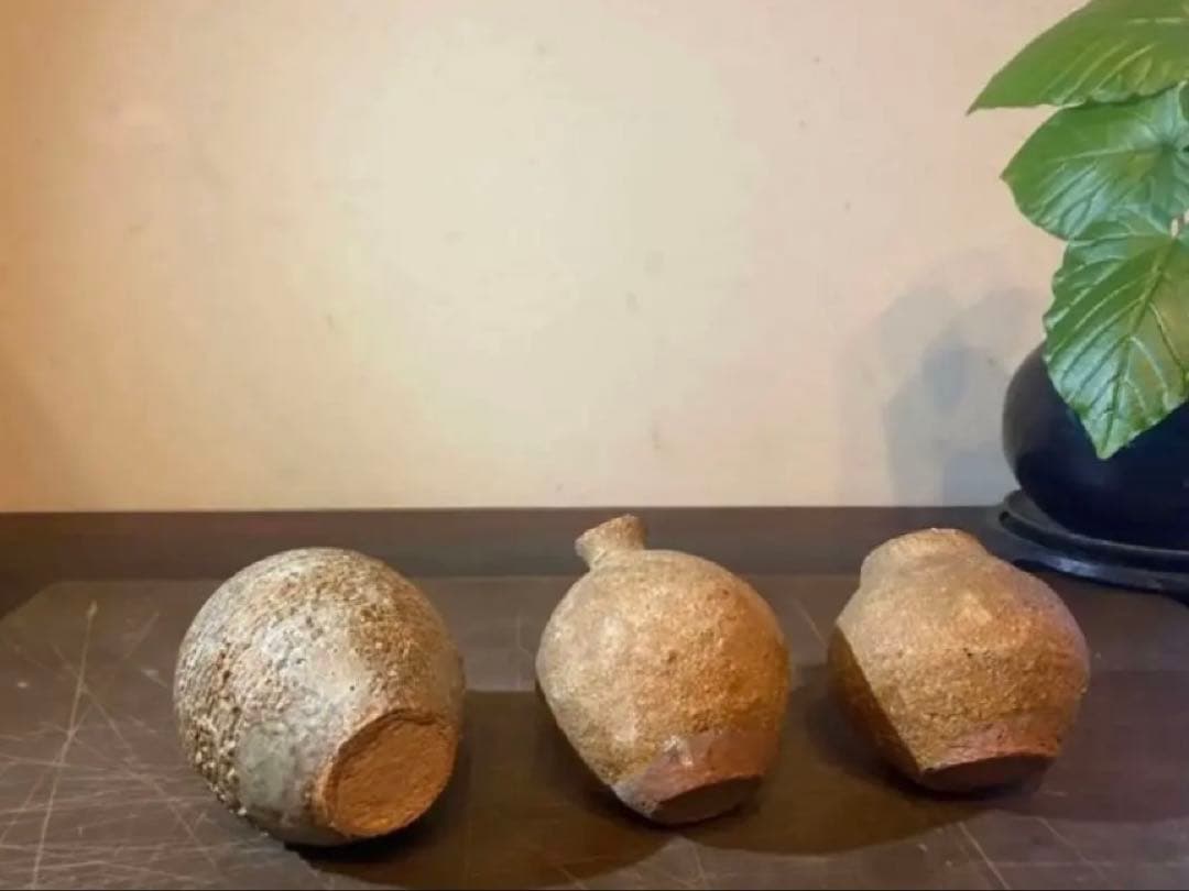 【✨至高の1８世紀アンティーク】・ブルナイ 豆壺3種＆極小豆台座・6点フルセット