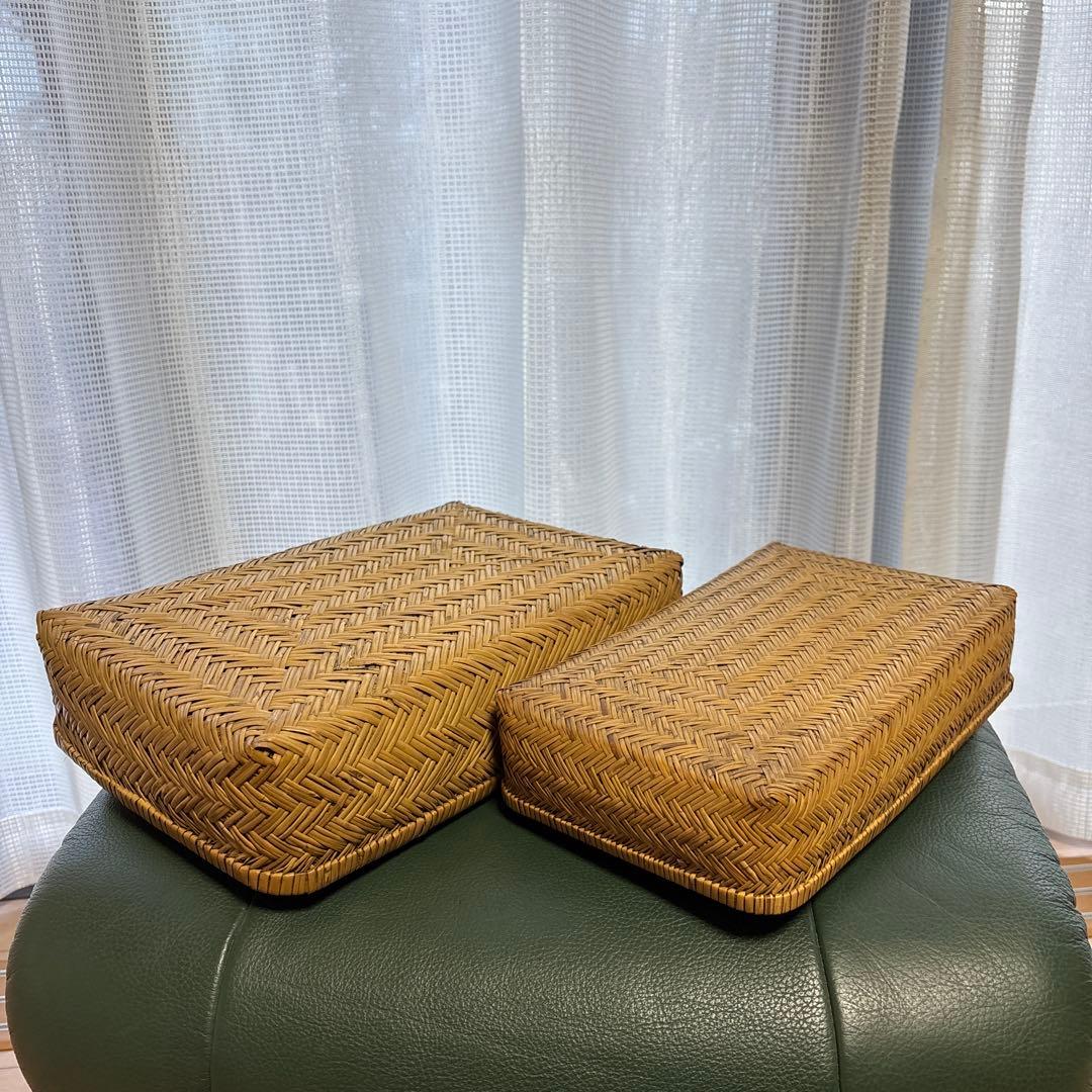 昭和レトロ　竹細工 行李 工芸品　2個セット