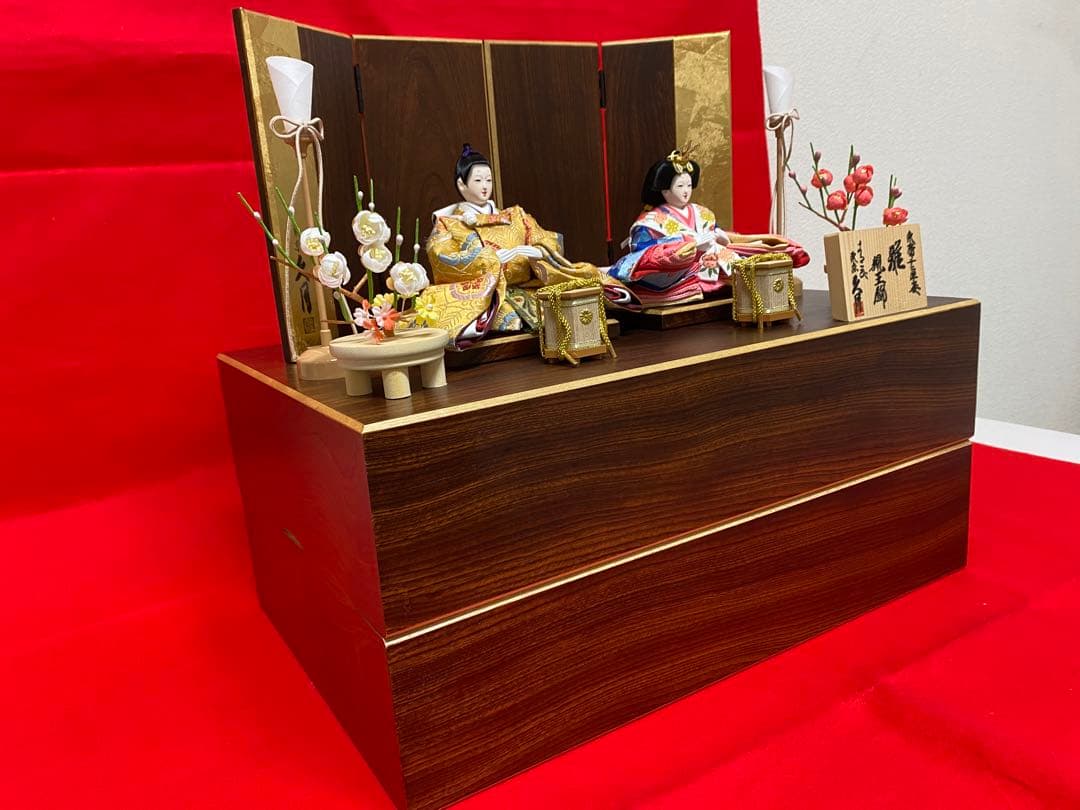 東京久月　雛人形　親王飾り収納セット・サイズ間口約４５×奥行約３０×高さ約４２㎝