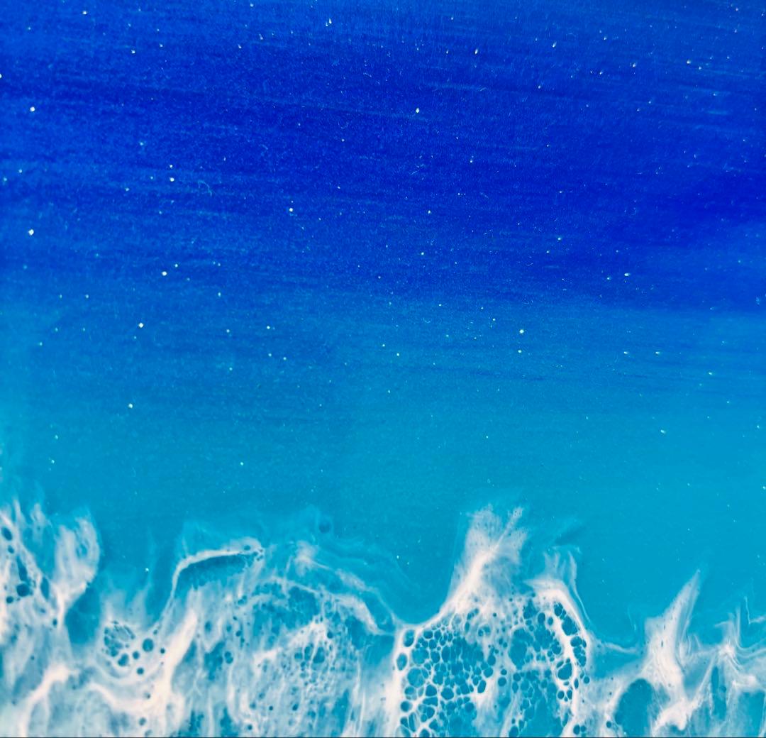 心と身体を休ませたい方へ　深呼吸する海 海アート　レジンアート　42×22cm