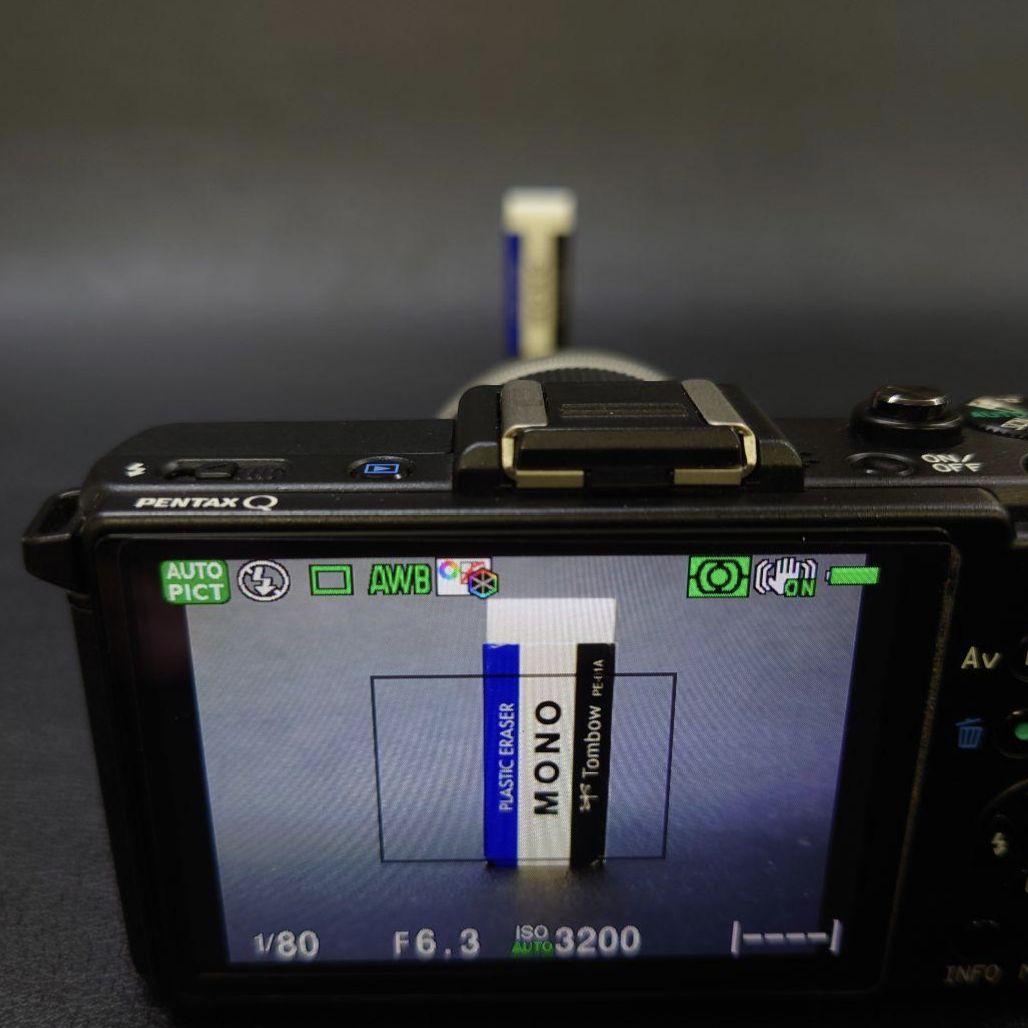 PENTAX Q ブラック×ブラウン本革　02レンズ　純正バッテリー　純正充電器