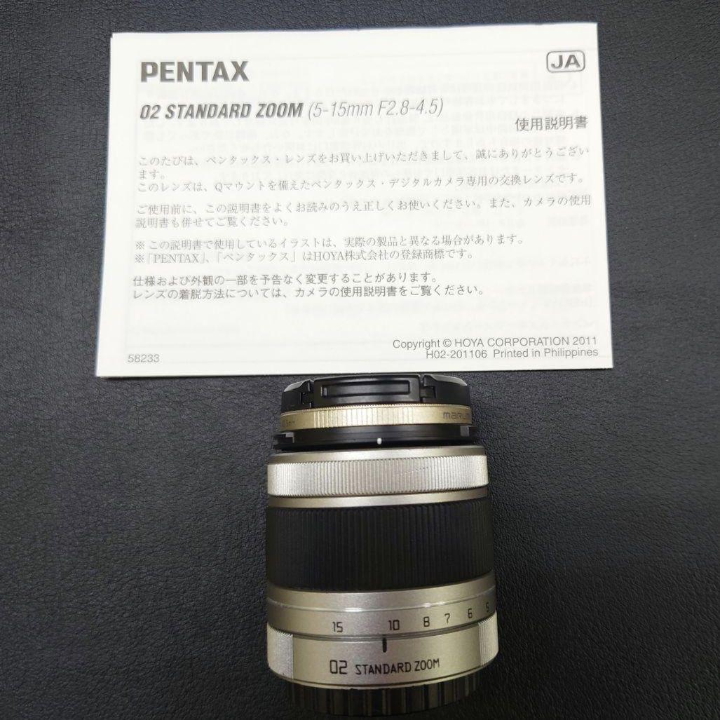 PENTAX Q ブラック×ブラウン本革　02レンズ　純正バッテリー　純正充電器