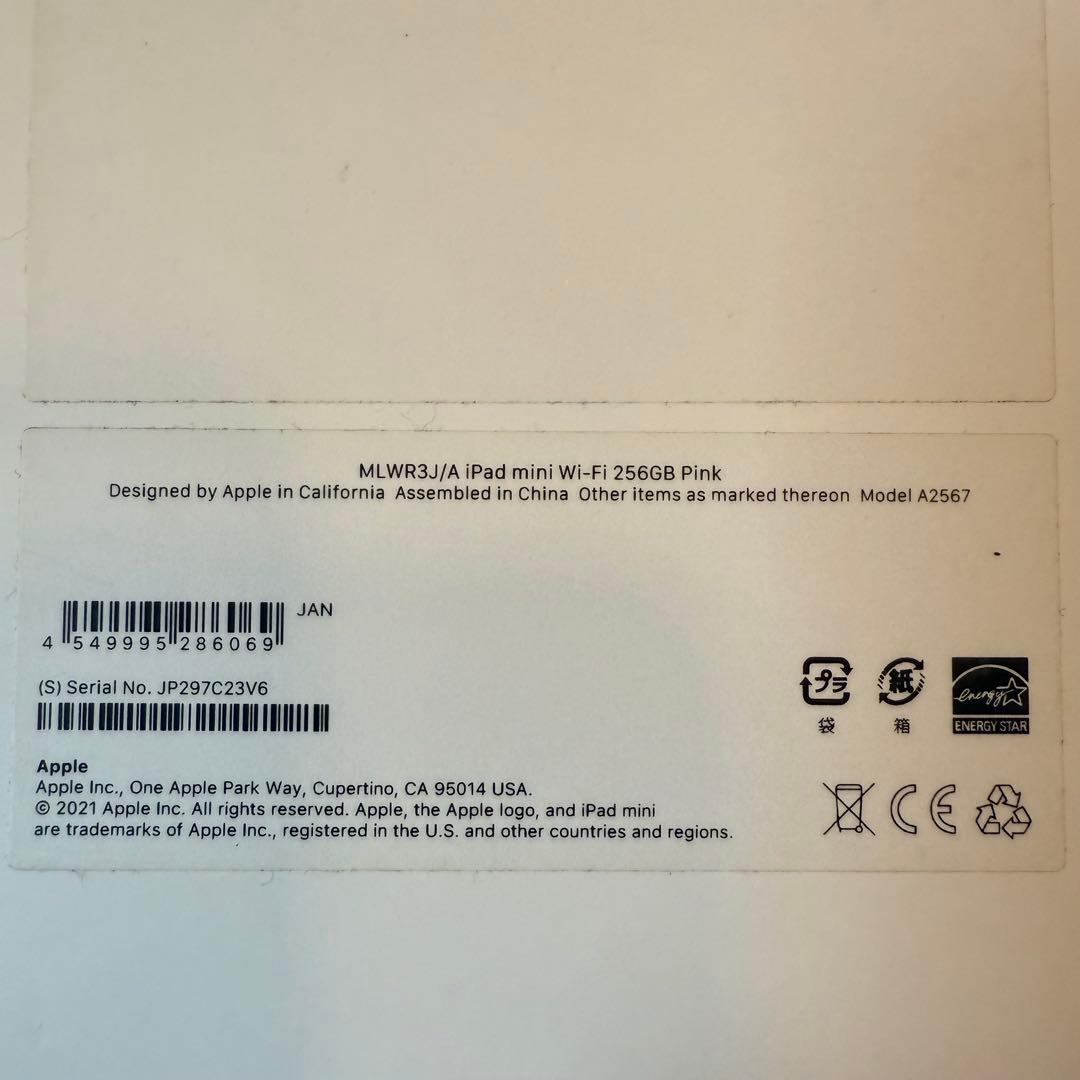 ケース付Apple iPad mini 6 箱あり 256GB Wi-Fi