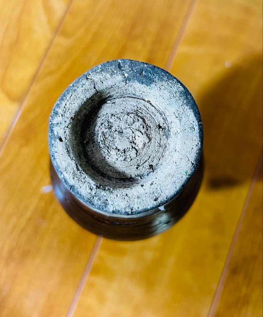 古美術 黑釉蒜頭瓶 宋時代