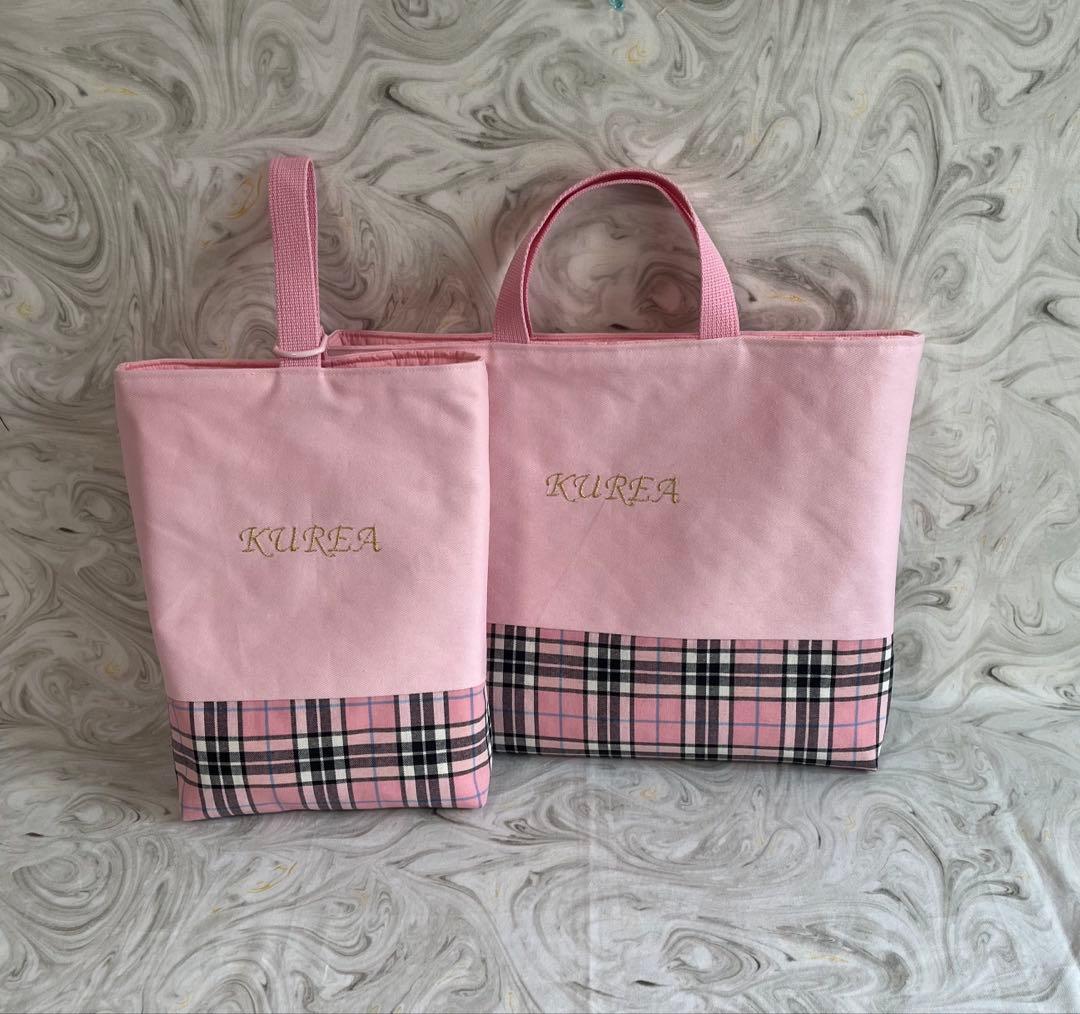 オーダー商品☆イニシャル　お名前刺繍入り　入学、入園セット