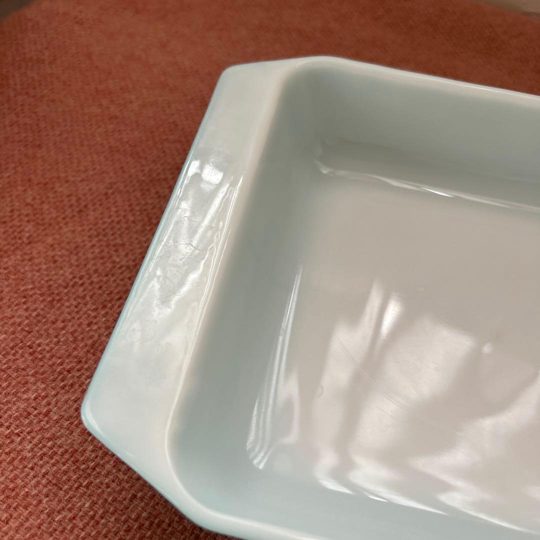 レトロ　パイレックス　ターコイズ　スノーフレーク　キャセロール ディッシュ