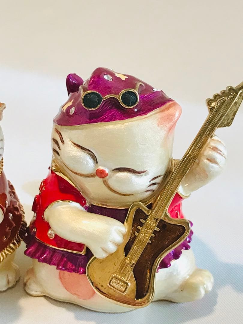 猫のモチーフ小物入れ ロックバンド デュエット