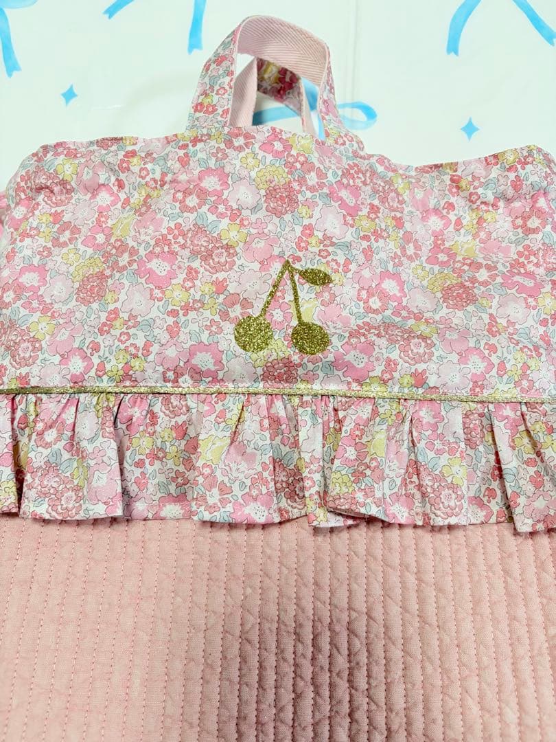 リバティ　キラキラミシェル×ヌビ　レッスンバッグ上履き入れ体操服袋ハンドメイド