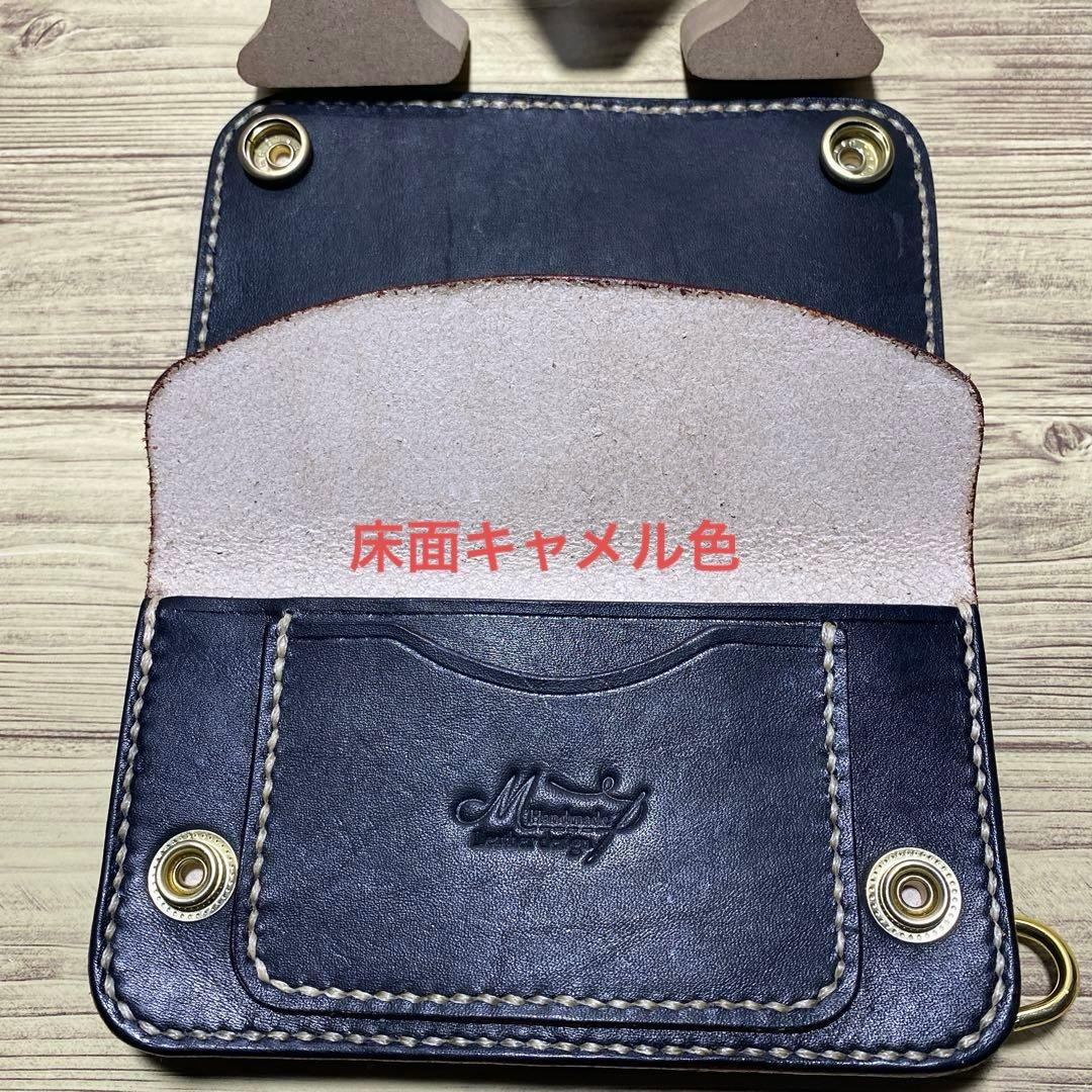 【⭐︎usagi⭐︎】ミドルトラッカーウォレット丘染め（茶芯）