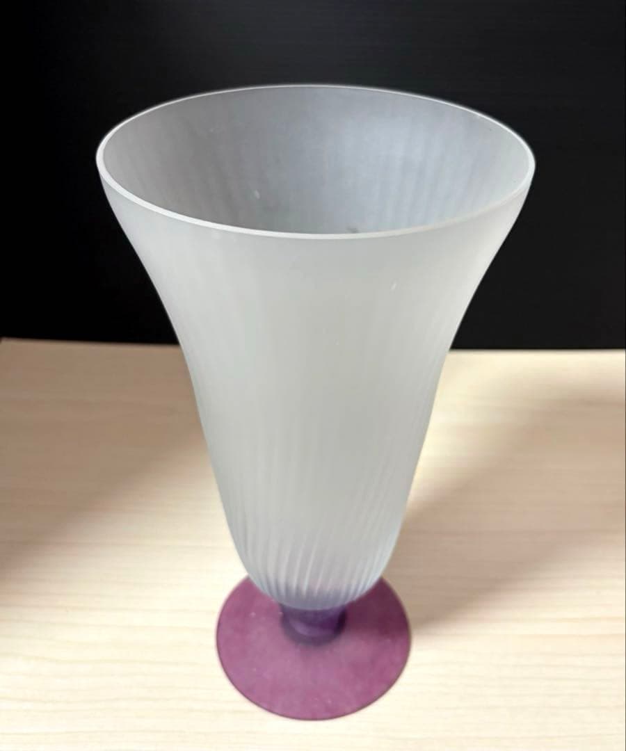 KOSTA BODA コスタボダ ハンドメイド パープル リブ フラワーベース