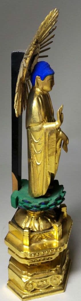 阿弥陀如来 木彫り 純金箔押