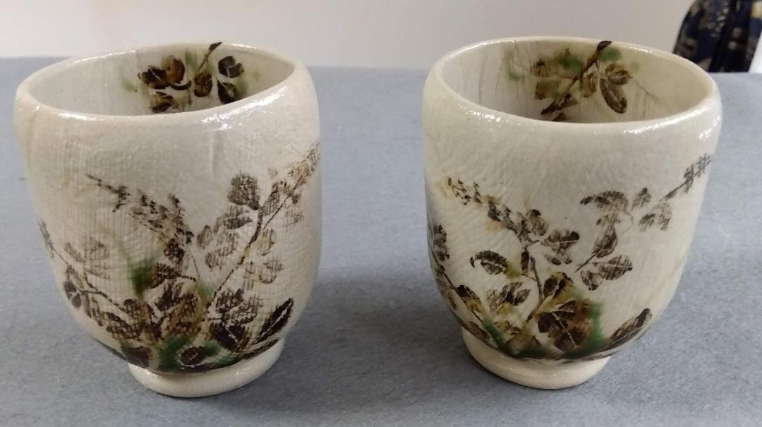 美濃焼の名工陶芸家　山田義孝【希少美品】手書き作品 急須湯呑みセット蓋取っ手付き