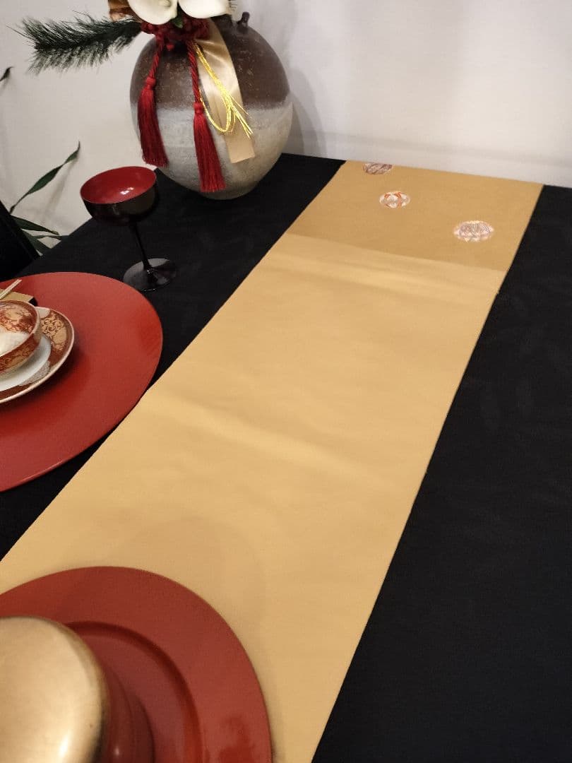 A774高級‼️手毬模様‼️ひな祭り‼️袋帯テーブルランナー2m26cm
