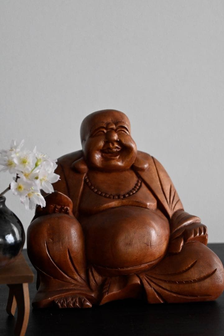 布袋様　木彫り　オブジェ