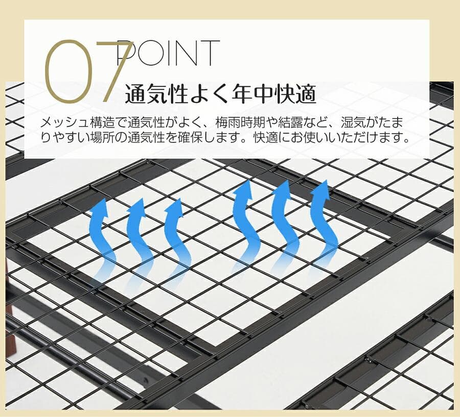 【高さ140cm】ロフトベッド パイプベッド シングル北欧風 Black