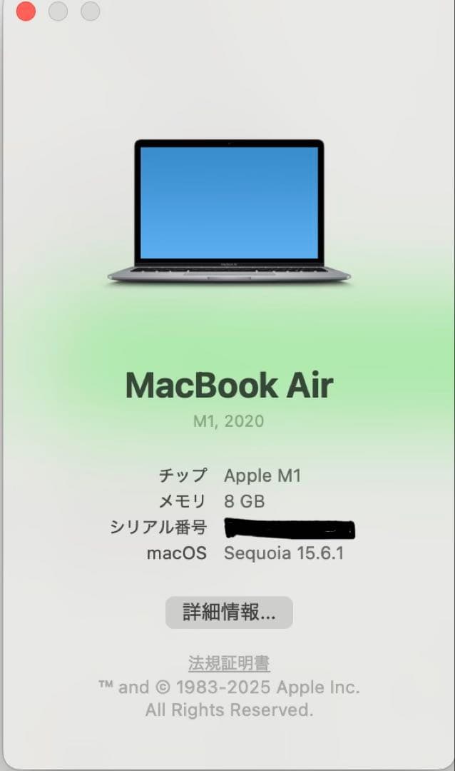 【訳あり】MacBook Air M1 2020 (8GB/256GB)