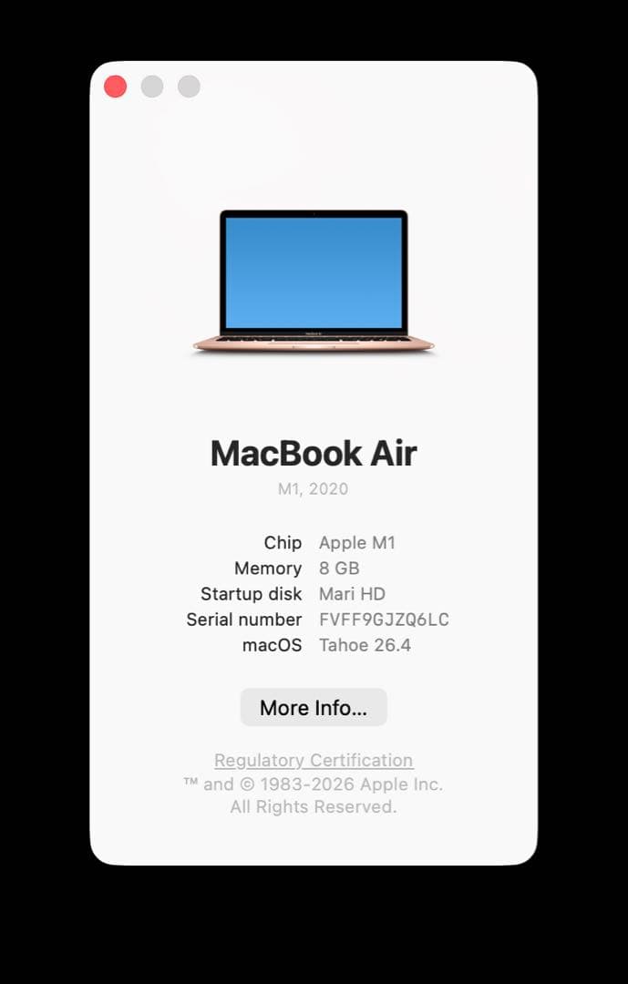 MacBook本体 Macbook Air 13in Apple M1 Chip